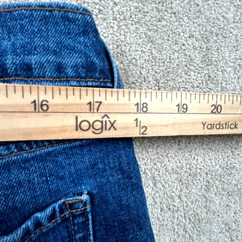 Old Navy Extra High Rise Sky-Hi Straight Jeans Women 16 Petite Blue Denim Cotton - Picture 5 of 8